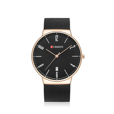 

CURREN Fashion Mesh Stainless Steel Quartz Watch Water-Proof Simplicity Man Casual Wristwatch Calendar Masculino Relogio