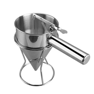 

UpperX Stainless Steel Piston Funnel with Support for Sauce Cream Dosing Funnel for Sauce