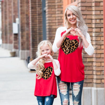 

Family Outfits Clothes Mother Daughter Kids Matching T-shirt Womens Girls Tops