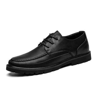 

2018 autumn mens small shoes mens Korean version Summer breathable mens shoes leather business soft face increased shoes youth