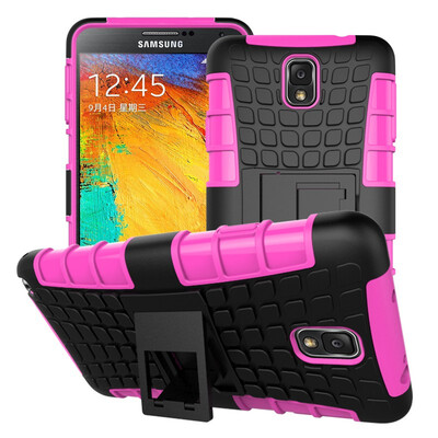 

Fivice Samsung Note 3 Case TPU anti-fall tire pattern back clip bracket phone case