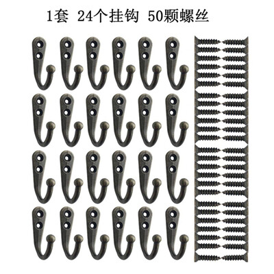 

UpperX 24 Pieces Coat Hooks Wall Mounted Robe Hook Single Coat Hanger No Scratch&50 Pieces Screws Bronze Color