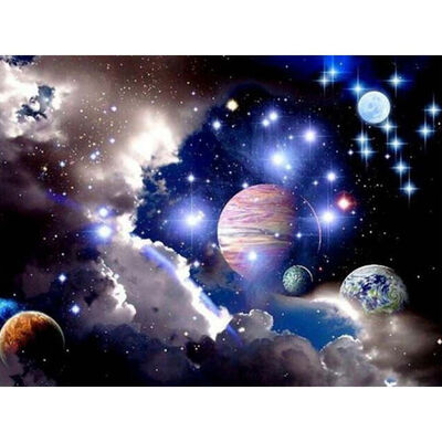 

UpperX 5D Diamond Embroidery DIY Diamond Painting Space Star Diamonds Mosaic Cross Stitch Needlework Square Drill Home Decor D054