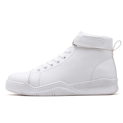 

2018 new autumn trend high help wild Korean version of the white shoes mens spiritual society young youth white shoes