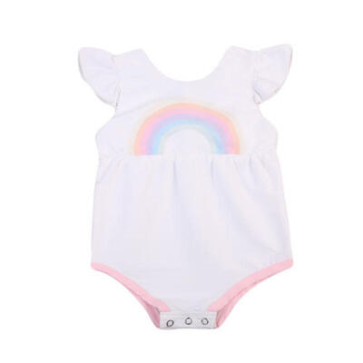 

Newborn Baby Girls Kid Rainbow Romper Jumpsuit Bodysuit Sunsuit Clothes Outfits