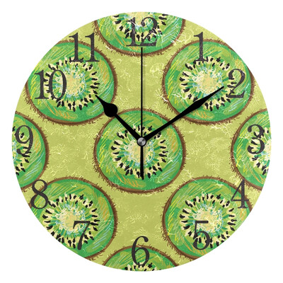 

Wall Clock Arabic Numerals Design Pattern With Kiwi Round