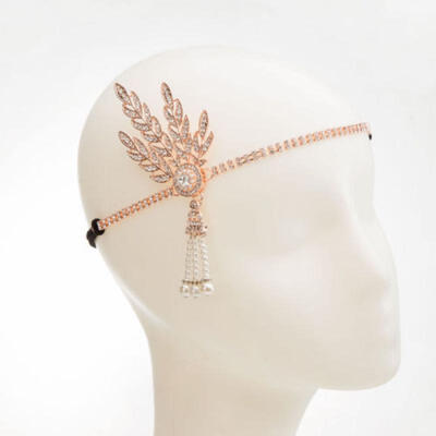 

1920s Flapper Great Gatsby Headband Pearl Charleston Party Bridal Headpiece Lady