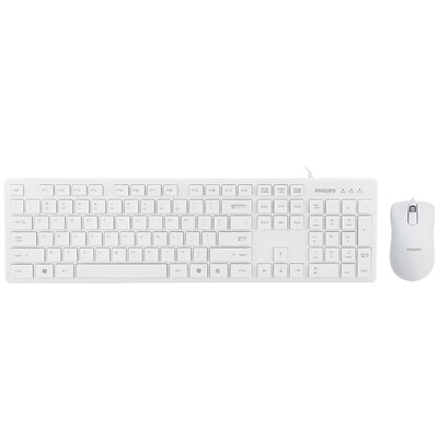 

Philips (PHILIPS) SPT6201W wired and mouse sets business mouse and keyboard white