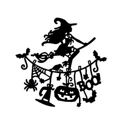 

UpperX Pumpkin Witch Pull flag Metal Cutting Dies For Halloween Scrapbooking Craft Die Cut Creative Stamp Embossing Cards Stencil