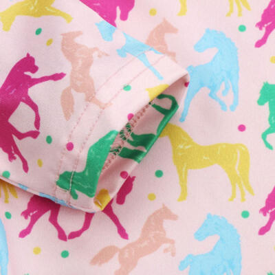 

Newborn Kids Baby Girls Horse Romper Bodysuit Jumpsuit 2Pcs Outfits Set Clothes