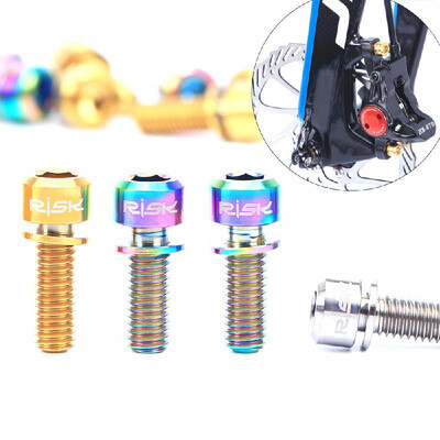 

Crank Screw RISK 4PCS M6×1820mm Titanium Ti Bolts Screws for MTB Disc Brake Caliper with Adaptor Spacer M6 Bolts S6H3R1O6