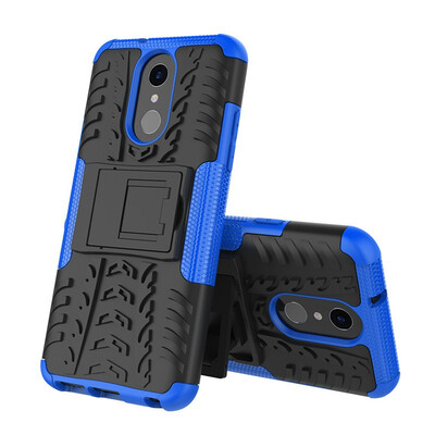 

Fivice LG Q7 Case TPU anti-fall tire pattern back clip bracket phone case