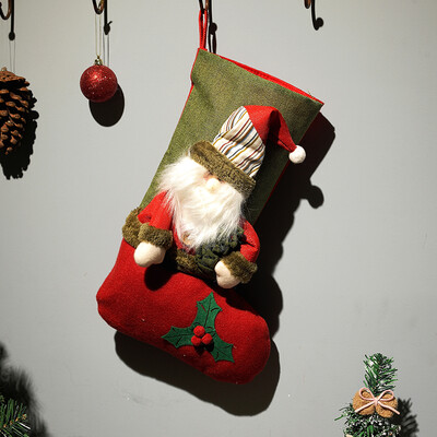 

Many memories of Christmas decorations Christmas tree ornaments children Christmas gifts large Christmas socks gifts wishing bags candy bags velvet socks old