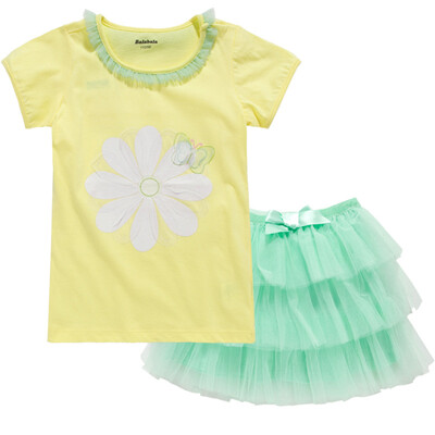 

Balabala children's clothing girl princess wind suit summer new children's baby short-sleeved skirt two-piece set 28192140132 bleach 80