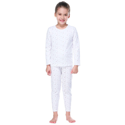 

Red beans (Hodo) children's underwear set female large children's cotton ammonia 97% cotton home service pajamas suit HD6012 white 110