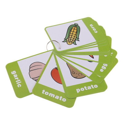 

24 Pieces-vegetables Flash Cards-English word learning card&pocket size flash card for Preschool children-English Vocabulary Cards