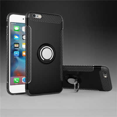 

Fecoprior Back Cover For iPhone 6 6S Plus 55inch Case Car Holder Stand Hard PC Silicon Ring Suction Bracket Celulars