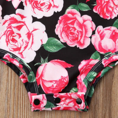 

Sommer Neugeborenen kleinkind Baby Mädchen Rose Florale Strampler Overall Outfit