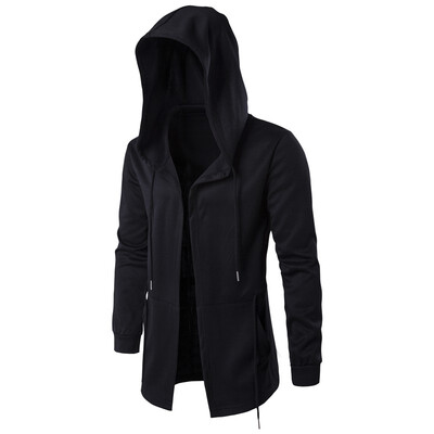 

AOWOFS mens windbreaker mens long section cloak wizard cloak hooded jacket foreign trade new D045