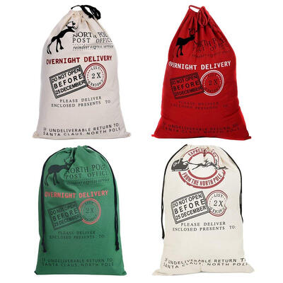 

UpperX 4X Santa Sack Large Christmas Decorations Vintage Hessian Xmas Jute Bag Christmas Gift Presents Stocking Filler