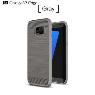 

Fivice Samsung Galaxy S7 edge case Luxury brushed carbon fiber TPU soft shell