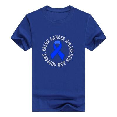 

Colon Cancer Awareness Support Blue Ribbon T-Shirt