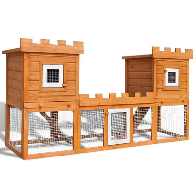 

Outdoor Large Rabbit Hutch House Pet Cage Guinea Pigs Home Hutches Wooden