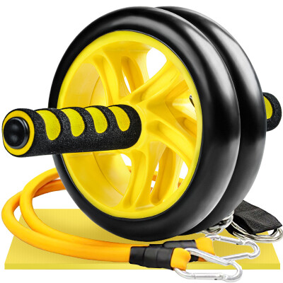 

Double ultra - quiet sound abdominal belly round muscle wheel wheel two - wheel fitness equipment fitness with pull rope section SJ02