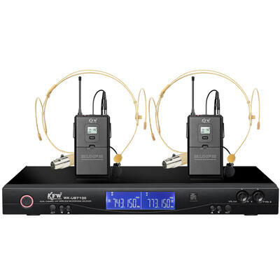 

KFW WK-U8710B wireless microphone conference training performance U section of the microphone one drag two pairs of collar clip 2 wearing