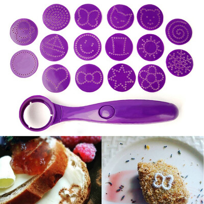

UpperX 1pcs New Magic Spice Spoon Food Decorating Tools 16 Different Images Decor Coffee Cake Foods Piping Spoons Funning Kitchen
