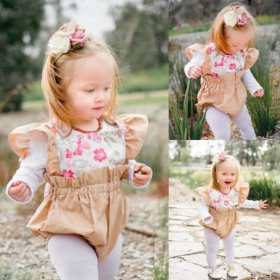 

Newborn Infant Kids Baby Girls Floral Top Romper Bodysuit Outfit Clothes Set