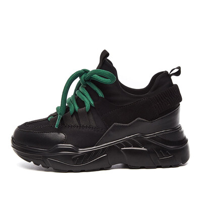 

shoes woman 2018 winter autumn new platform sneakers tenis feminino casual chunky sneakers woman lace-up dad sneakers
