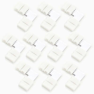 

ZDM 10PCS  Type LED Strip Connector 5050RGB LED Connector 10mm LED RGB Connector -shape LED Strip Light Connectors