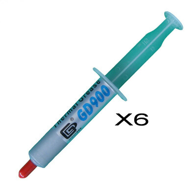 

GD Brand 6 Pieces GD900 Thermal Paste Grease Silicone Heat Sink Compound Gray High Performance Net Weight 7 Grams Syringe SY7
