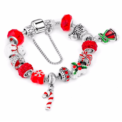 

Pandora Style 2018 Snowflake Charm Bracelet For Women DIY Crystal Beads fit Bracelets & Bangles Jewelry Christmas Gift