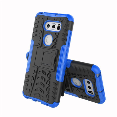 

Fivice LG V30plusLG V30S Case TPU anti-fall tire pattern back clip bracket phone case