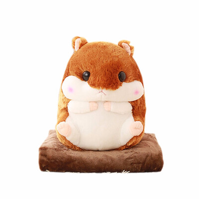 

Worm Home Decoration Bedding Coral Wool Blanket Office Travel Cushion Blankets Birthday Gifts Cute Hamster Hold Pillow Blanket