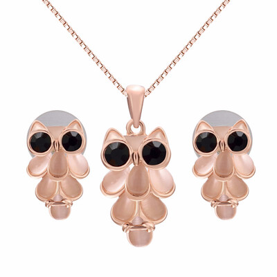 

Yoursfs Super Cute Owl Jewelry SetNecklace Earring SetSilver Color with AAA Qualtiy Austria Crystal Christmas Gift