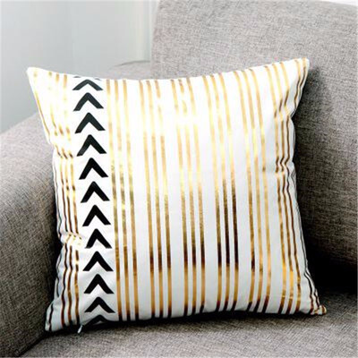 

Nordic Design Geometric Pattern Bronzing Gold Cushion Decorative Pillow Home Decor Sofa Throw Pillow