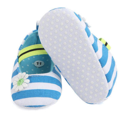 

Pram Newborn Baby Kids Infant First Walkers Striped Classic Girl Shoes Loafers