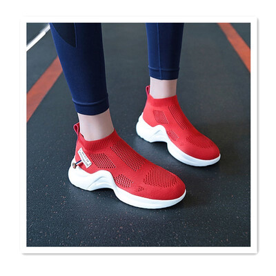 

Super fire old shoes tide slope with mesh socks increased shoes thick bottom elastic stockings hollow breathable sports shoes stud