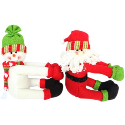 

UpperX 2pcs Christmas Decoration Gift Bags For Wine Bottle Cover Hold Snowman Doll Table Christmas Decor Santa Claus & Snowman