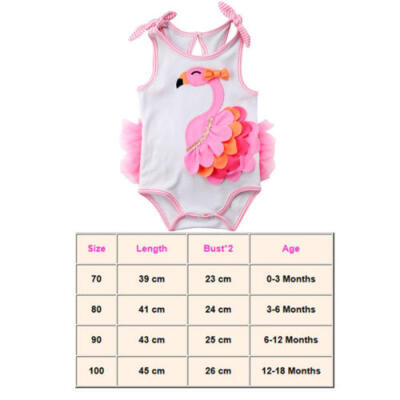 

USA Canis Toddler Kid Baby Girls Flamingo Romper Bodysuit Jumpsuit Outfits Set