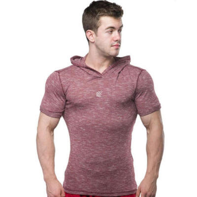 

Hot Mens Short Sleeve Hoodie Hooded Sweatshirt Sport Gym Sweater Tops Shirts AU