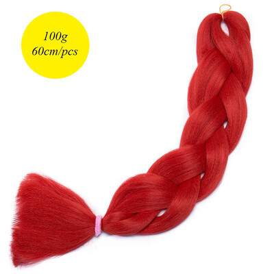 

60CM Hair Braid Braiding Hair Extension Two Ombre Synthetic Crochet One Piece 100g Heat-Resistant