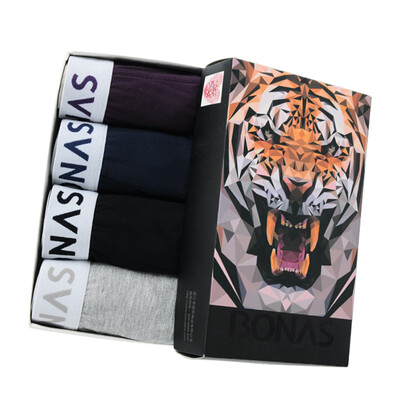

BONAS 4 pack mens modal comfortable boxer briefs