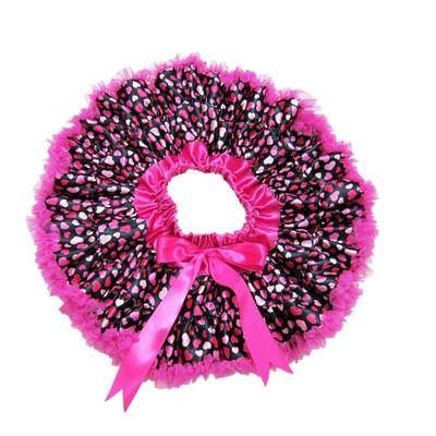 

Buenos Ninos Girls Satin Rosy Ruffle Damascus Pettiskirt Leopard Dance Dress