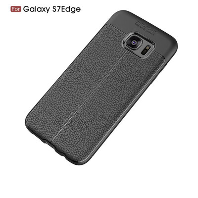 

Fivice Samsung Galaxy S7 edge case Luxury leather TPU silicone anti-fall soft shell phone case