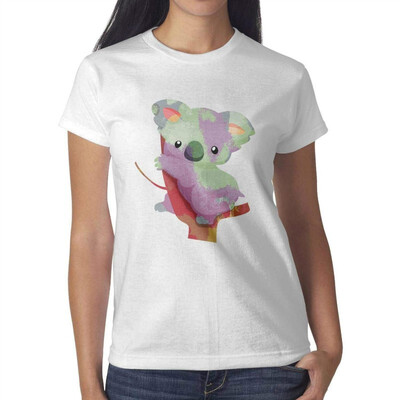 

Sleeping Koala Bear Decor Koala Shirt Womens White t-Shirt Cotton Interesting