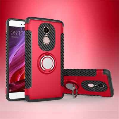 

Fivice Xiaomi Redmi note 4X case PC metal ring shell magnetic car bracket TPU phone case